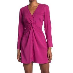 New w/Tags - Parker Knot-Front, Long Sleeve Dress - 70s Secretary Style, Pink, L
